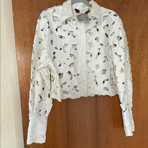 H&M Cream Cutout Blouse